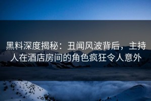 黑料深度揭秘：丑闻风波背后，主持人在酒店房间的角色疯狂令人意外