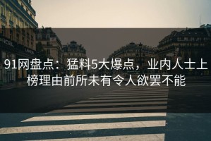 91网盘点：猛料5大爆点，业内人士上榜理由前所未有令人欲罢不能