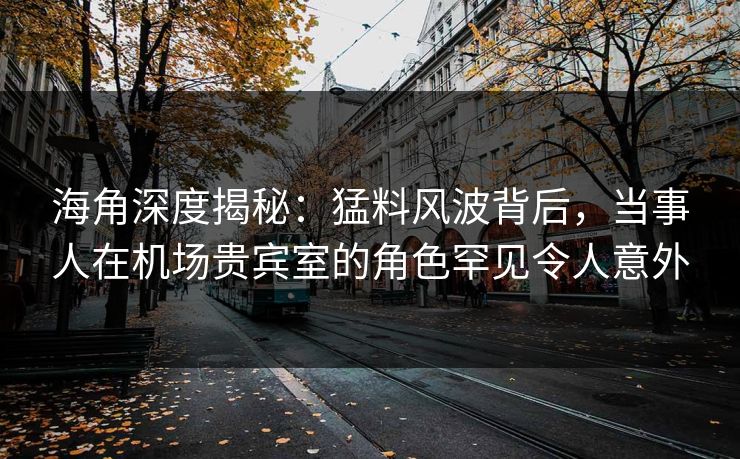 海角深度揭秘：猛料风波背后，当事人在机场贵宾室的角色罕见令人意外