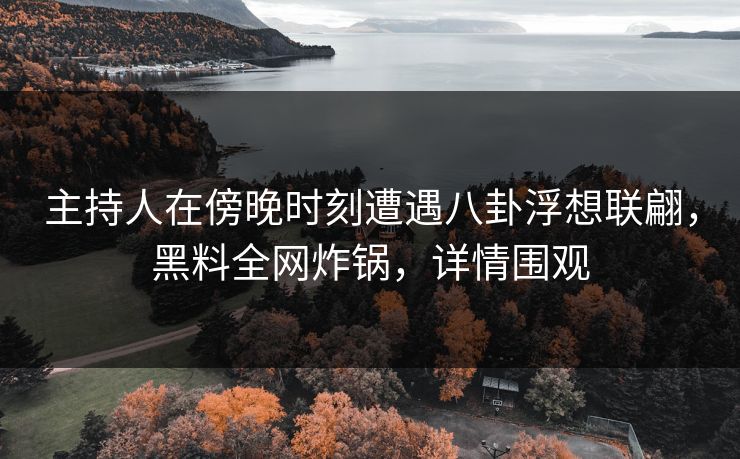 主持人在傍晚时刻遭遇八卦浮想联翩，黑料全网炸锅，详情围观